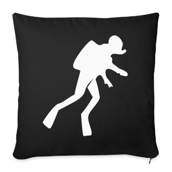 Fêtes-cadeaux de plongée Silhouettes de plongée - Housse de coussin décorative 45 x 45 cm - noir - Devant