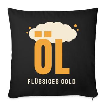 Öl Bier lustiger Spruch Bierliebhaber Geschenk - Sofakissenbezug 45 x 45 cm - Schwarz - Vorne