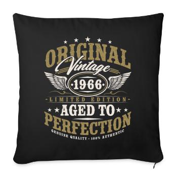 Original 1966 Jahrgang Vintage Geburtstag Geschenk - Sofakissenbezug 45 x 45 cm - Schwarz - Vorne