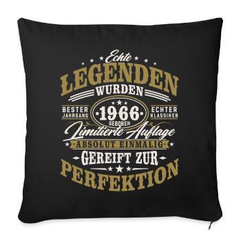 1966 Jahrgang geboren Geburtstag Vintage Geschenk - Sofakissenbezug 45 x 45 cm - Schwarz - Vorne