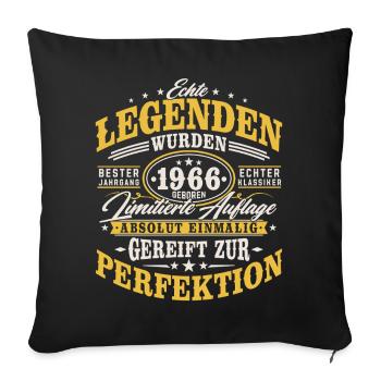 1966 Jahrgang geboren Geburtstag Vintage Geschenk - Sofakissenbezug 45 x 45 cm - Schwarz - Vorne