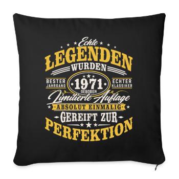 1971 Jahrgang geboren Geburtstag Vintage Geschenk - Sofakissenbezug 45 x 45 cm - Schwarz - Vorne