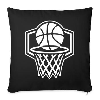 Basketball Korb Symbol - Sofakissenbezug 45 x 45 cm - Schwarz - Vorne