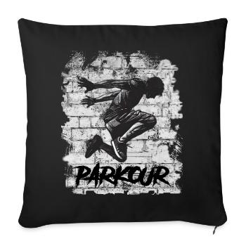 Parkour - Sofakissenbezug 45 x 45 cm - Schwarz - Vorne