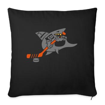 Hockey Hai / hockey shark (3c) - Sofa pillowcase 17,3'' x 17,3'' (45 x 45 cm) - black - Front