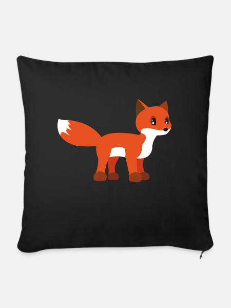 Fuchs - Sofakissenbezug 45 x 45 cm - Schwarz