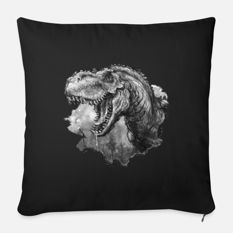 T-rex Portrait - Sofakissenbezug 45 x 45 cm - Schwarz