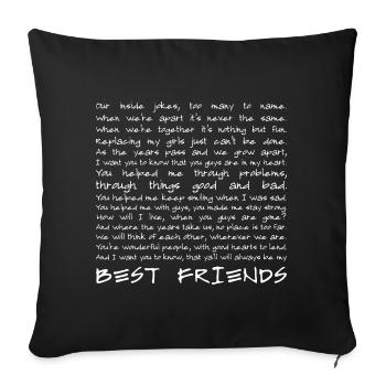 Best friends - Sofa pillowcase 17,3'' x 17,3'' (45 x 45 cm) - black - Front