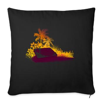 Turntable Beach DJ - Sofa pillowcase 17,3'' x 17,3'' (45 x 45 cm) - black - Front