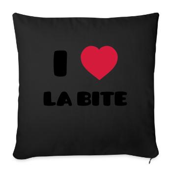I Love La Bite - Housse de coussin décorative 45 x 45 cm - noir - Devant