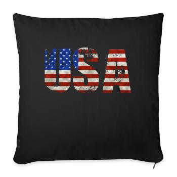 usa - Sofa pillowcase 17,3'' x 17,3'' (45 x 45 cm) - black - Front