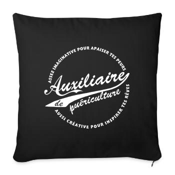 Auxiliaire de puériculture - Housse de coussin décorative 45 x 45 cm - noir - Devant