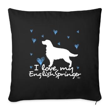 lovemyenglishspringer - Housse de coussin décorative 45 x 45 cm - noir - Devant