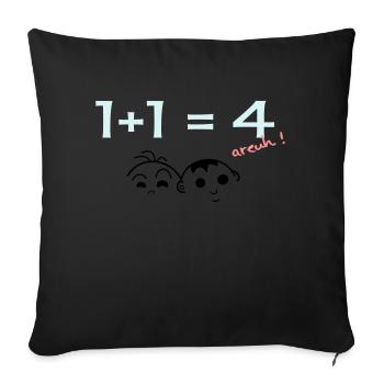 1 + 1 = 4 - Housse de coussin décorative 45 x 45 cm - noir - Devant