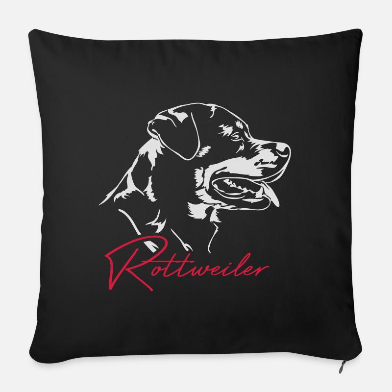 ROTTWEILER Hundesport Wilsigns Hunde - Sofakissenbezug 45 x 45 cm - Schwarz
