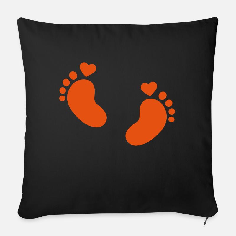 Bébé pieds - Housse de coussin décorative 45 x 45 cm - noir