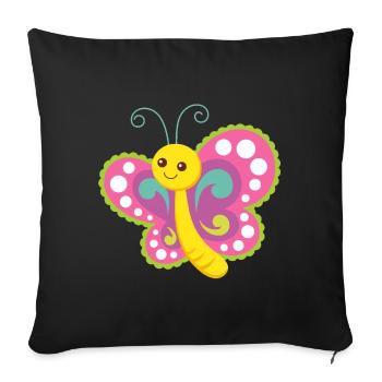 papillon - Housse de coussin décorative 45 x 45 cm - noir - Devant