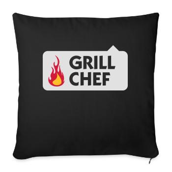 I Am The Grill Chef! - Sofa pillowcase 17,3'' x 17,3'' (45 x 45 cm) - black - Front