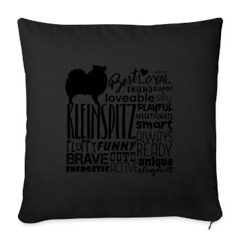 Kleinspitz Words - Sofa pillowcase 17,3'' x 17,3'' (45 x 45 cm) - black - Front