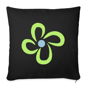 fleur - Housse de coussin décorative 45 x 45 cm - noir - Devant