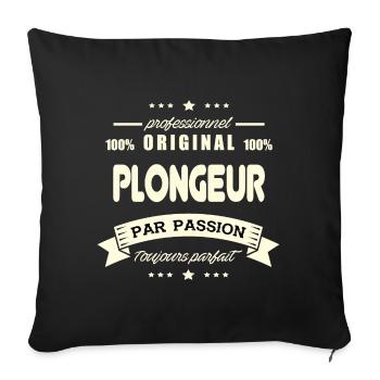 le Plongeur Original - Housse de coussin décorative 45 x 45 cm - noir - Devant