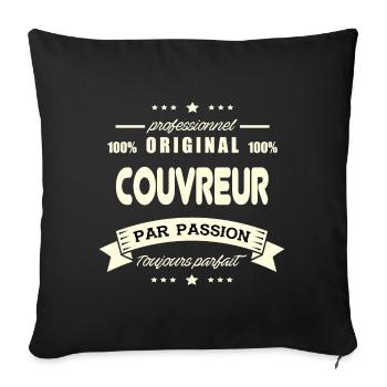 Couvreur Original - Housse de coussin décorative 45 x 45 cm - noir - Devant