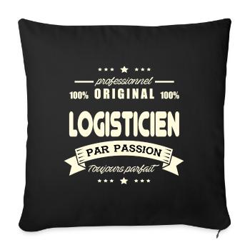 Logisticien Original - Housse de coussin décorative 45 x 45 cm - noir - Devant