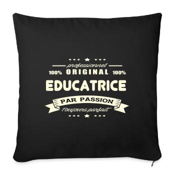 Educatrice Original - Housse de coussin décorative 45 x 45 cm - noir - Devant