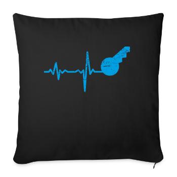 Geschenk Heartbeat Schlüsseldienst - Sofakissenbezug 45 x 45 cm - Schwarz - Vorne
