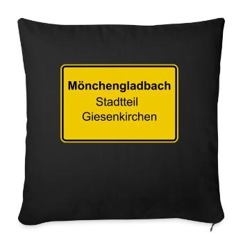 Moenchengladbach district Giesenkirchen - Sofa pillowcase 17,3'' x 17,3'' (45 x 45 cm) - black - Front