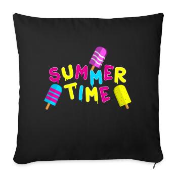 Summer Time - Sofakissenbezug 45 x 45 cm - Schwarz - Vorne