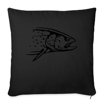 truite - Housse de coussin décorative 45 x 45 cm - noir - Devant