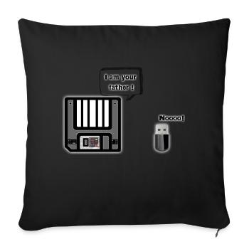 Disquette VS USB key - Housse de coussin décorative 45 x 45 cm - noir - Devant