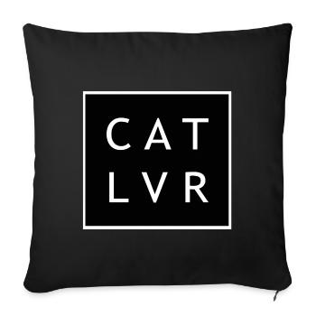 CAT LVR cat lover cat gift meow - Sofa pillowcase 17,3'' x 17,3'' (45 x 45 cm) - black - Front