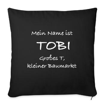 Geschenkidee für Tobias - Sofakissenbezug 45 x 45 cm - Schwarz - Vorne