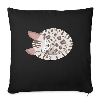 Chat de Bengale Chat - Housse de coussin décorative 45 x 45 cm - noir - Devant