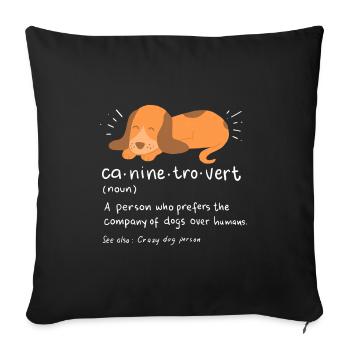 introvert - Sofa pillowcase 17,3'' x 17,3'' (45 x 45 cm) - black - Front