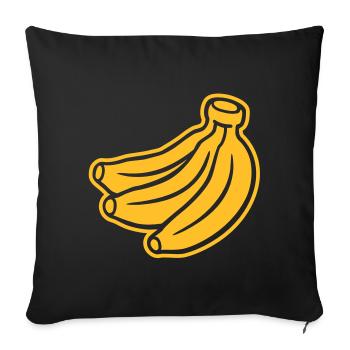 Banana - Sofa pillowcase 17,3'' x 17,3'' (45 x 45 cm) - black - Front