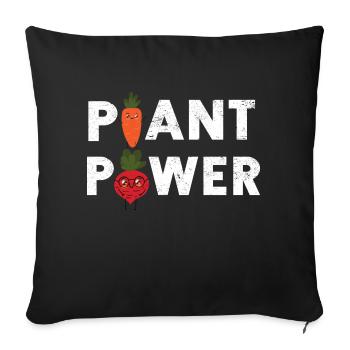 Idée de cadeau de végétarien végétarien - Housse de coussin décorative 45 x 45 cm - noir - Devant