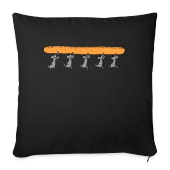 Maus mäuse brot stehlen lustig kinder shirt - Sofakissenbezug 45 x 45 cm - Schwarz - Vorne