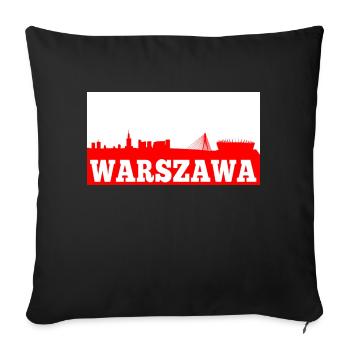 Warsaw, Poland / Warszawa, Polska - Sofa pillowcase 17,3'' x 17,3'' (45 x 45 cm) - black - Front