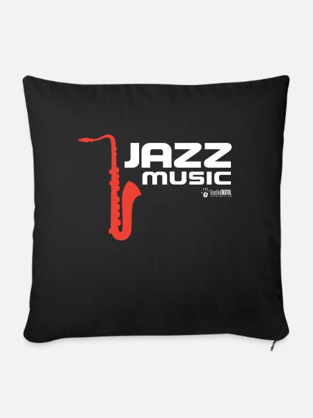 Jazz 02 - Sofakissenbezug 45 x 45 cm - Schwarz