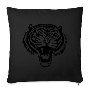 Roaring Tiger Head Aggressive Power Gift Idea - Sofa pillowcase 17,3'' x 17,3'' (45 x 45 cm) - black - Front