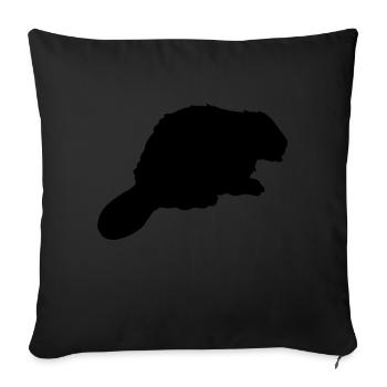biber_silhouette_t1 - Housse de coussin décorative 45 x 45 cm - noir - Devant