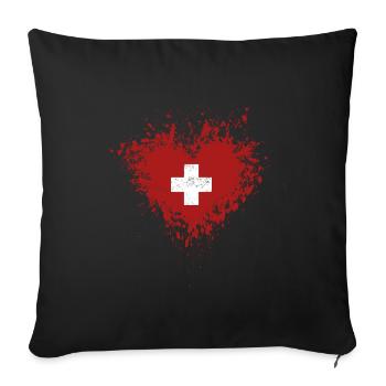 Switzerland - Switzerland - Sofa pillowcase 17,3'' x 17,3'' (45 x 45 cm) - black - Front