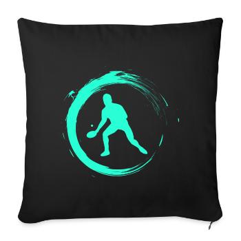 table tennis - Sofa pillowcase 17,3'' x 17,3'' (45 x 45 cm) - black - Front