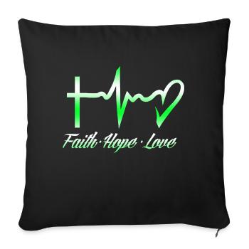 Foi espoir amour - Housse de coussin décorative 45 x 45 cm - noir - Devant