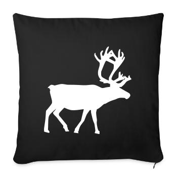 Reindeer Rennier [white] - Housse de coussin décorative 45 x 45 cm - noir - Devant