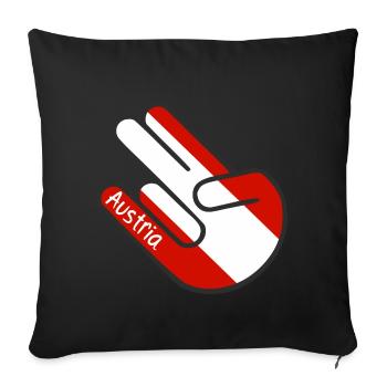 Main de choc Autriche Autriche - Housse de coussin décorative 45 x 45 cm - noir - Devant