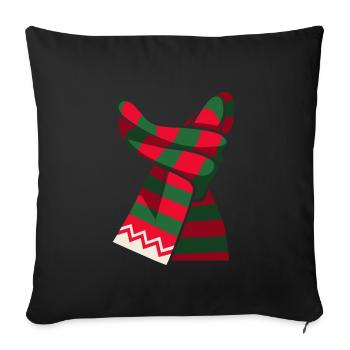 Christmas - Weihnachtsschal - Sofakissenbezug 45 x 45 cm - Schwarz - Vorne